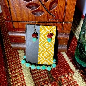 Sterling silver handmade earrings with matching Bracelet